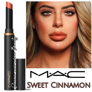 MAC Velvet Blur Slim Stick Lipstick in Sweet Cinnamon (Mid tone peachy nude)